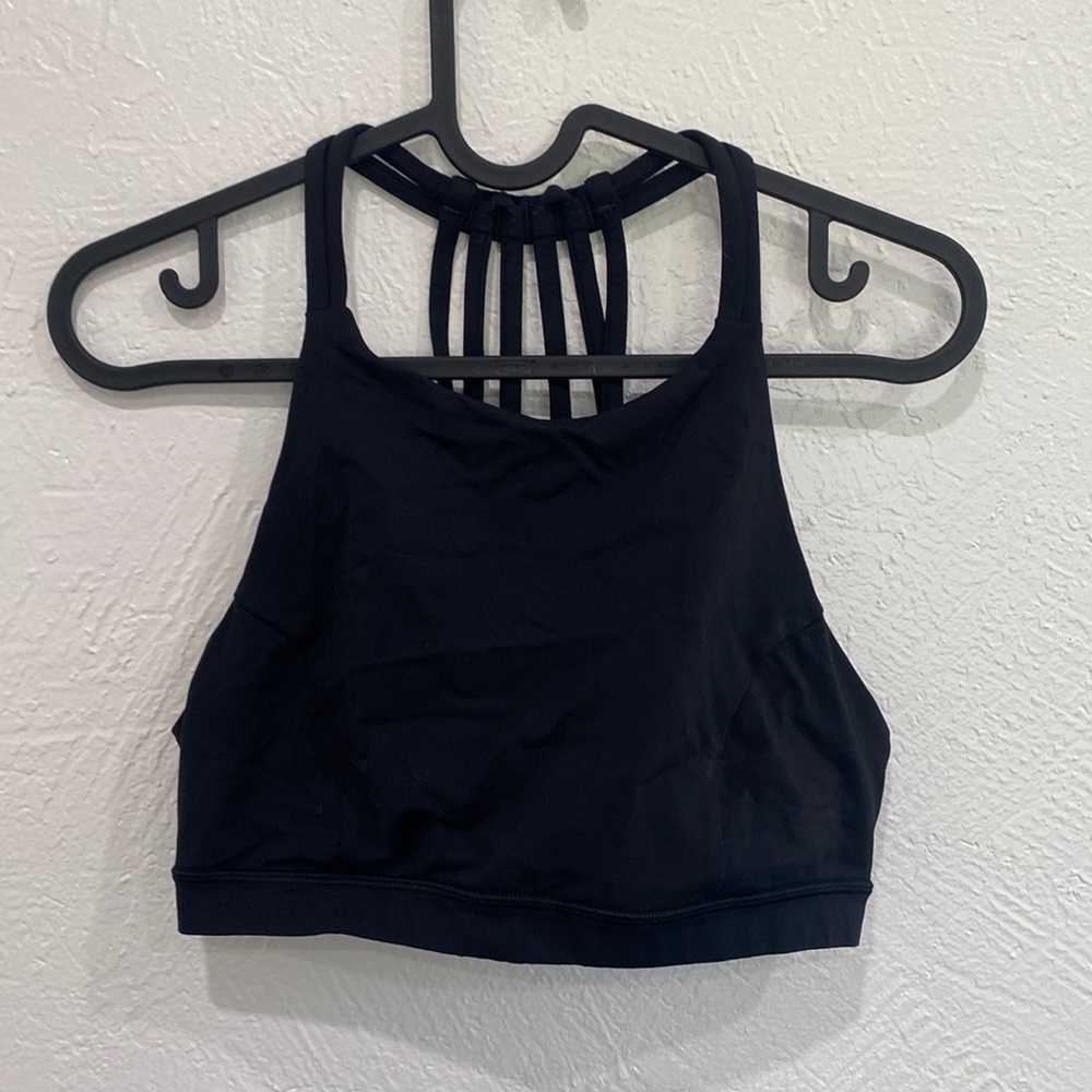 Lululemon high neckline, strappy bra